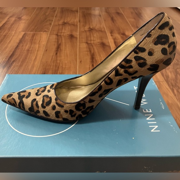 Nine West| Freda Leopard Print Fur Genuine Leather Heels - Picture 9 of 12